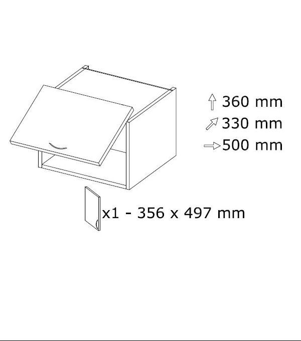 Seinäkaappi NO 5 HS L 500 x K 360 Seinäkaappi NO 5 HS L 500 x K 360